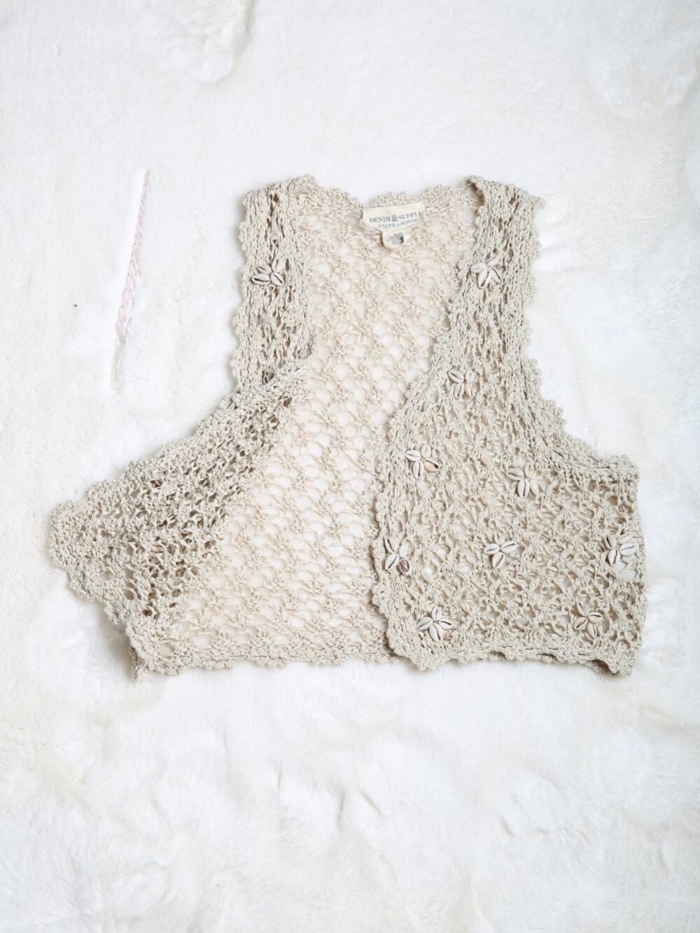Ralph Lauren DENIM & SUPPLY Cowrie Shell Crochet Vest - Picture 3 of 14
